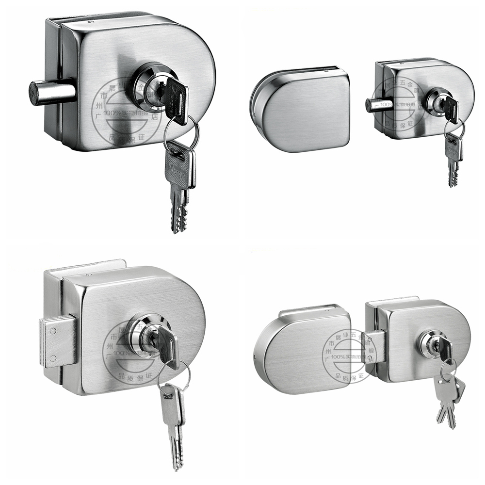 Glass door lock Glass door central lock No drilling lock Glass door lock Single door Double door Glass lock