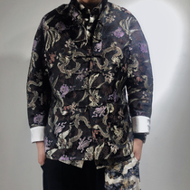 Three provinces and six original Chinese dragon and phoenix jacquard mens light luxury Yabi Tang loose handmade Chinese style buckle