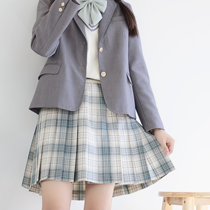 (Nine eggs jk uniform)Matcha milk Fu 丨 spot original jk uniform skirt genuine milk green grid skirt pleated skirt