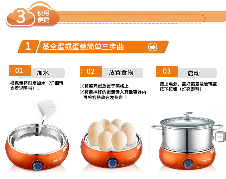 Youyi hai lớp nồi trứng inox hấp trứng luộc trứng luộc máy tự động tắt nguồn mini hộ gia đình công suất lớn nồi hấp thủy nhiệt