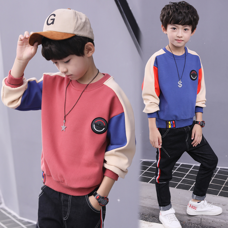 Boys' autumn clothes, children's clothes, foreign style sweaters, 2020 new middle and big boys, boys and children, bottoming shirts, autumn tops, trendy