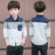 Áo phông bé trai nhung dày ấm áp dài tay 2018 mới to boy boy mùa đông áo cotton trắng