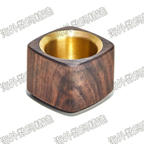 grovemade Wood Planter decorative basin pen holder brass solid Wood mini potted