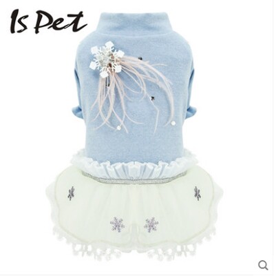 Special price ispet dress bowl snowflake princess cute Teddy than panda kitten small dog cat dress