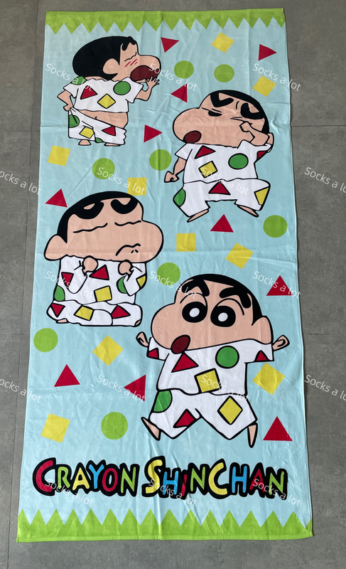 Foreign Trade Surplus Crayon Shin-Chan Cartoon 100% Cotton Large Bath Towel, Soft and Absorbent, Thick Type, 75Cm×150Cm