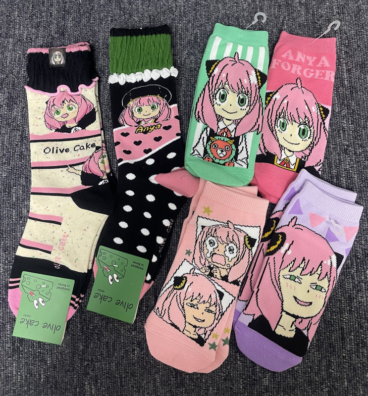 Popular New Product: Cute Anya Spy Family Short Socks, Women's Mid-Calf Socks