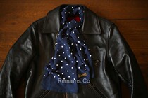 Remains Vintage Blue Pulp Dyeing Spotted Scarf