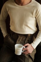 Remains vintage cotton long sleeve knitted stretch base thermal underwear