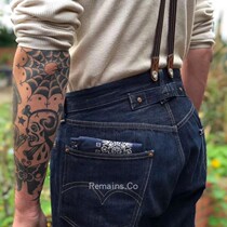 Remains 19 20 s can be worn with American cotton primary color high waist straight Paris buckle jeans