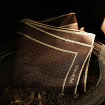 Remains elegant retro Brown small wave dot vintage handkerchief kerchief kerchief silk scarf
