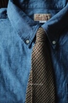 Remains Wool Knitted Ties Earth Color Diamond Fine Plaid Retro