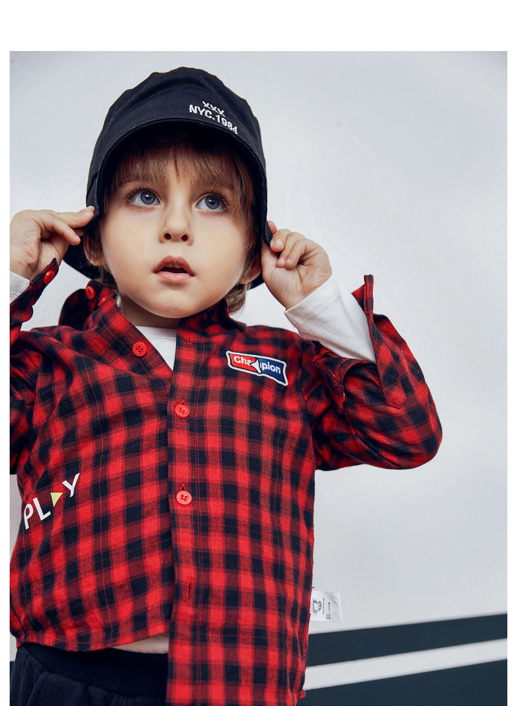 Áo sơ mi kẻ sọc mini cotton Balla bé trai mùa đông Trẻ em mặc với áo len sang trọng cộng với áo len ấm áp áo sơ mi cho bé trai 6 tuổi