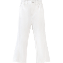 (Same style in the mall) Mini Balabala Girls Sweet Pants 2024 Summer New Flared Soft Jeans