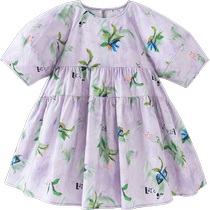 (MOP Joint) Mini Balabala Raglan Sleeve Dress Girls Pure Cotton Sweet Princess Style Skirt Summer