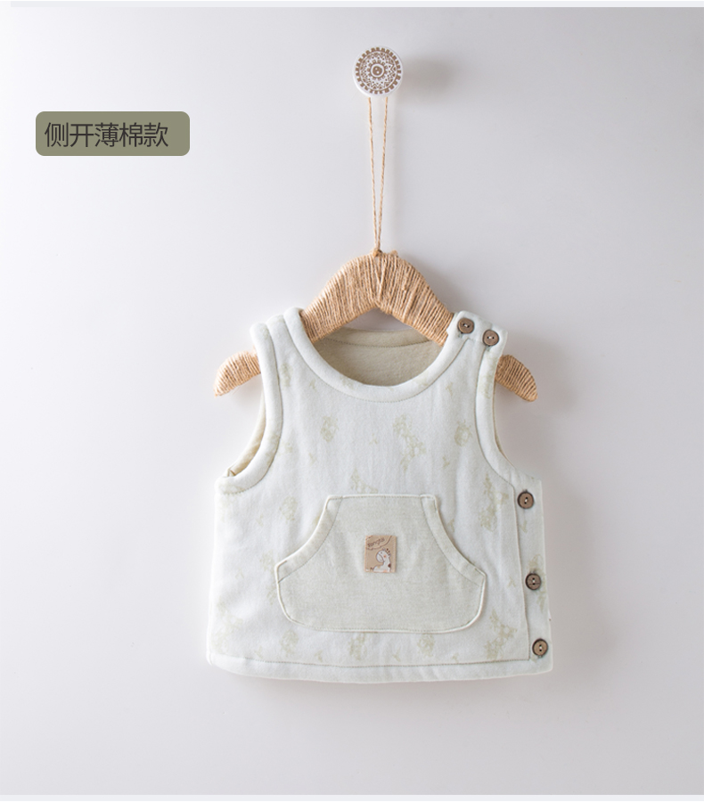 Áo vest bé gái mùa xuân và mùa thu cotton vai vest mới sơ sinh mỏng phần 0-1 tuổi nam và nữ áo ba lỗ bé trai