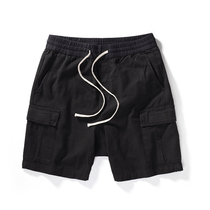 Guochao multi-pocket overalls pants casual shorts boys trend pants five-point pants crotch pants Haren pants