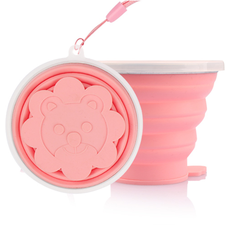 Cartoon Children's Water Cup Outdoor Sport Portable Travel Water Mug Kettle Can Fold Telescopic Mouthwash Cup Accompanying Cup