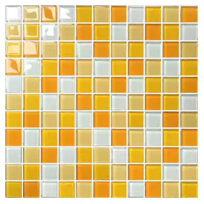 Orange and yellow glass mosaic tile wall stickers Kindergarten children's color kitchen powder room bathroom