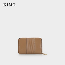 KIMO new mens and womens card bag multi-function spring and summer zipper change coin bag cowhide small card holder