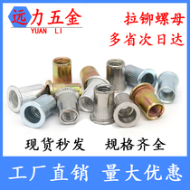 304 stainless steel flat head small countersunk head big countersunk head rivet nut Aluminum galvanized vertical pattern rivet nut 3456810