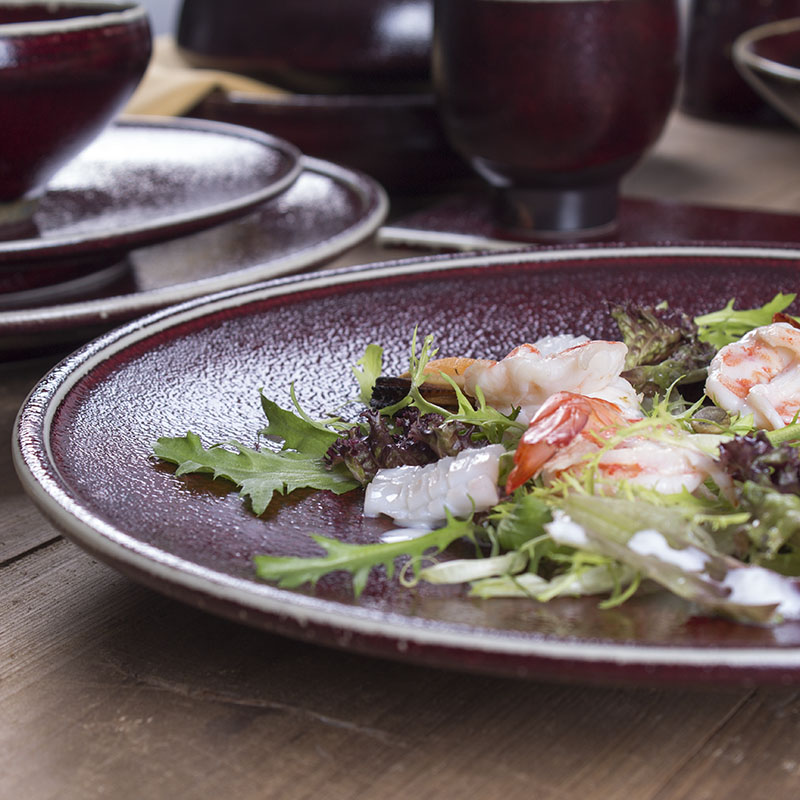 Western food steak cooking utensils dish dish red creative, Japan and retro ceramic dish dish dish dish home plate