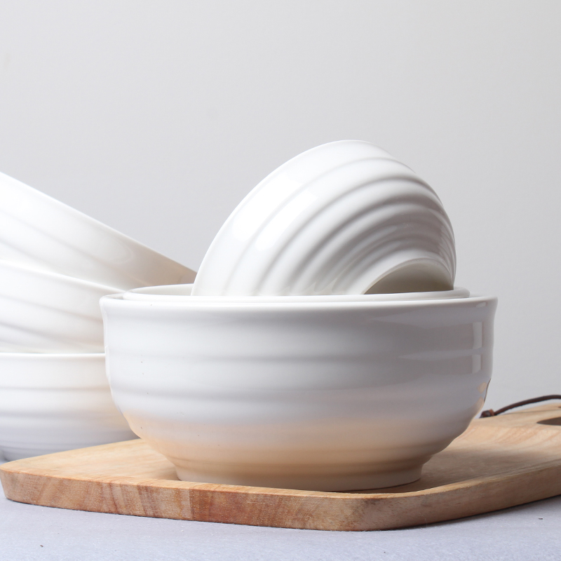 Pure white ceramic bowl of the big eat bowl mercifully rainbow such as bowl bowl household more Japanese rice bowls rainbow such use