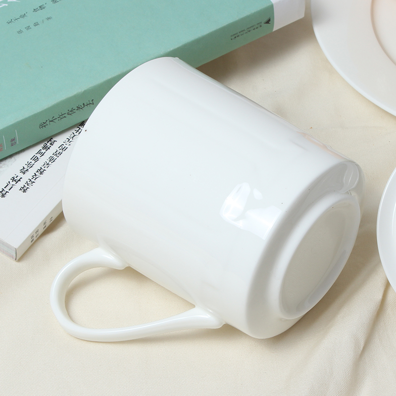 Pure white ceramic cup with cover glass business office conference cup cup ipads porcelain cup longjing cover cups of tea cups