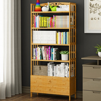 Creative bookshelf landing simple shelf bamboo multi-layer children students with simple modern solid wood small bookcase