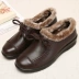 Giày cotton mùa đông cộng với nhung thấp giúp phụ nữ mang giày cotton trung niên Giày ấm cho nữ chống trượt 40 50 60 tuổi Giày cắt thấp