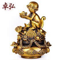 Zhuo Hongs treasure basin bronze monkey ornaments 12 zodiac monkey home decoration living room shop opening gift crafts