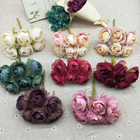 Hoa hồng bó hoa nhỏ Sen mô phỏng hoa lụa DIY DIY vòng hoa đội mũ cưới cưới hộp kẹo với chất liệu - Hoa nhân tạo / Cây / Trái cây cây giả decor