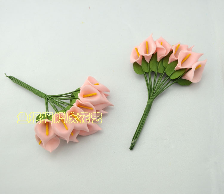 Tự làm bọt hoa trâm nhỏ calla lily cưới cưới bó hoa bó hoa nhân tạo vòng hoa chất liệu 12 / bó - Hoa nhân tạo / Cây / Trái cây cây giả trong nhà