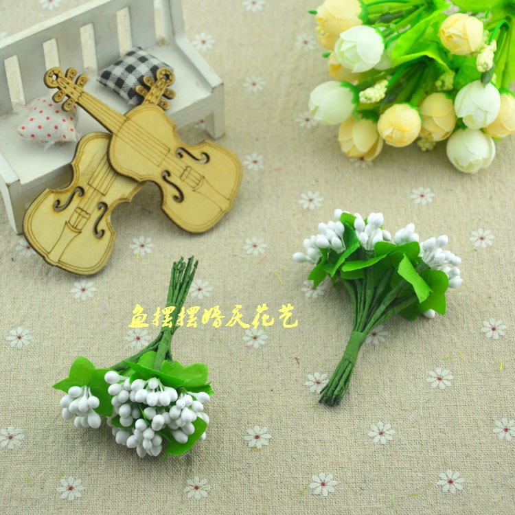 Tự làm vòng hoa mô phỏng vật liệu bó hoa stamen hoa gai đầu trang trí trâm cài cổ tay hoa kẹo hộp trang trí - Phụ kiện tóc cột tóc scrunchies
