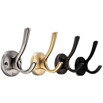 Thickened metal clothes hook Nordic entrance door cabinet door clothes and hat hook single hook clothes hook brushed copper color