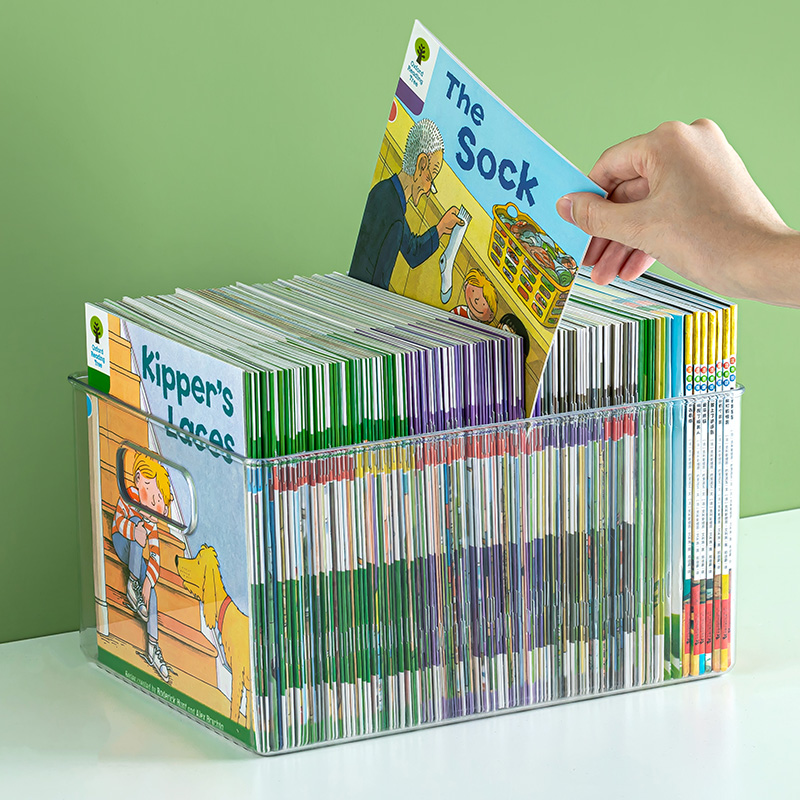 Transparent book containing box Collation book case theorist children plotbook student's classroom with desktop bookshelf Book cabinet