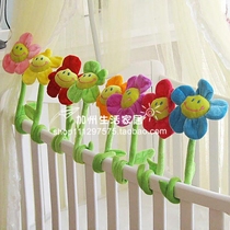 Crib guardrail bed hanging around the bed colorful flowers plush baby childrens room diy decorations popular