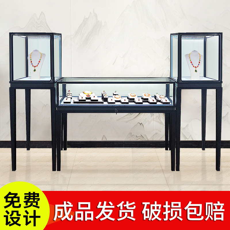 Xin Snow Stainless Steel Jewelry Cabinet Transparent Glass Cabinet Accessories Ancient Play Museum Gold Silver Jewelry Display Cabinet-Taobao