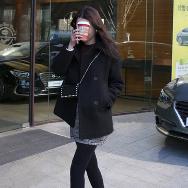 2018 mới của Hàn Quốc phiên bản của sinh viên mùa xuân và mùa thu Hàn Quốc phụ nữ áo ngắn ngắn nhỏ chống mùa len áo khoác nữ