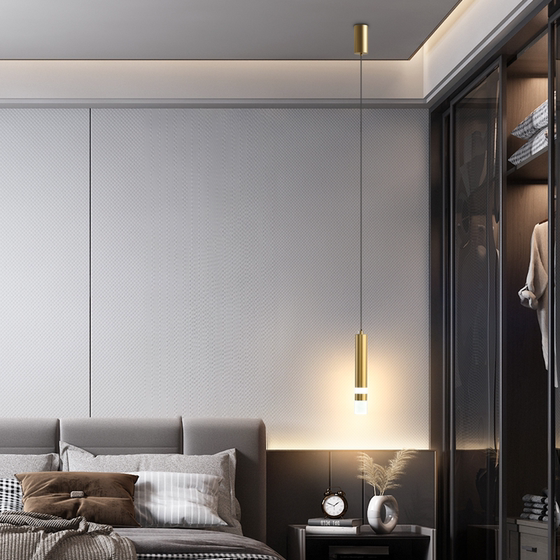 Casual Modern Bedroom Bedside Chandelier Scandinavian Study Reading Lamp with Spotlight Popular Creative Long Line Small Chandelier