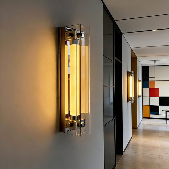 Bauhaus Wall Lamp Modern Minimalist Led Indoor and Outdoor Wall Light Industrial Style Designer Design Long Glass Wall Lamp