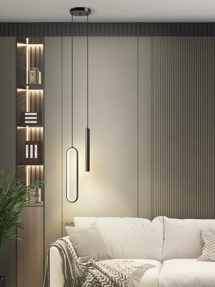 Modern Minimalist Bedroom Bedside Pendant Light Nordic Light Luxury Internet Celebrity Creative Room Background Wall Decoration Long Line Pendant Light