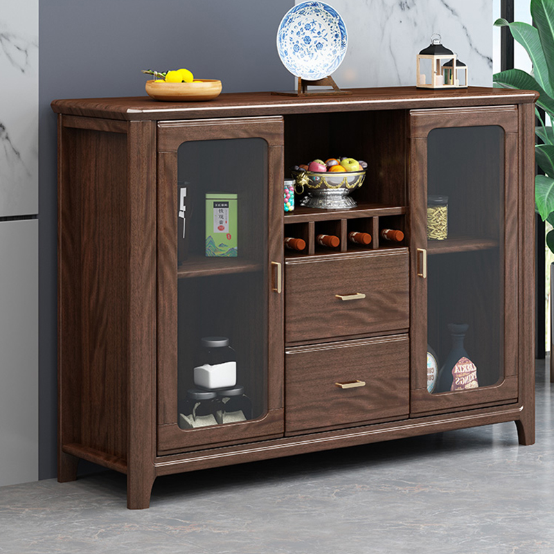 Zhxiang Gold Silk Sandalwood Solid Wood Dining Side Cabinet Dining Hall Tea Water Cabinet Multifunction Kitchen Containing Cabinet Containing Cabinet Bowls Tray Cabinet