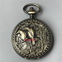 Antique Nostalgometer Flip Male country old-fashioned timepiece clockwork Ancient Clockwork Mechanical Watch Collection Decorative Pendant Bronze Table