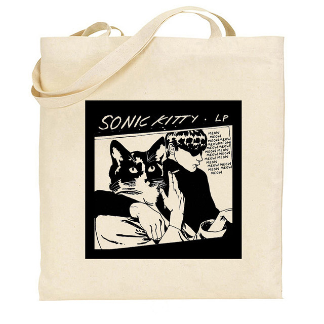 Sonickitty Meow Cat canvas bag shopping bag literary retro environmental protection bag