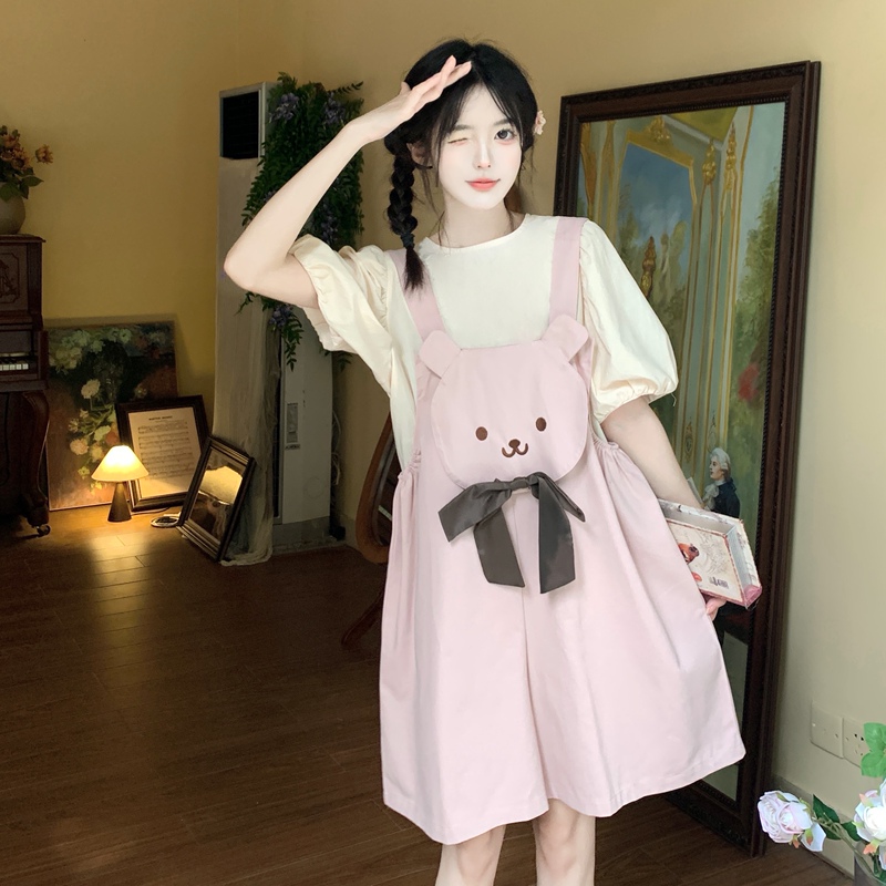 Overalls for Women 2025 New Maternity Women's Clothing Summer New Shorts Cute Age-Reducing Two-Piece Set Summer Clothes