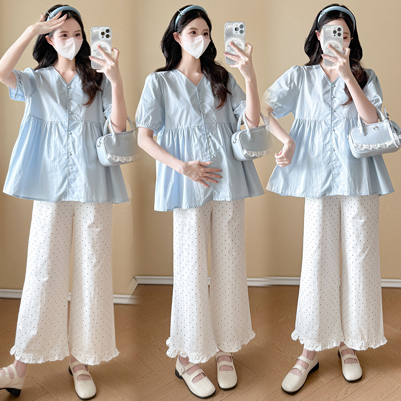 Elegant Maternity Shirts for Summer, Fashionable Shirts for Late Pregnancy, Belly-Covering Tops, Trendy Clothes for Petite Women Elegant Maternity Shirts for Summer, Fashionable Shirts for Late Pregnancy, Belly-Covering Tops, Trendy Clothes for Petite Women