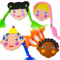  Childrens life skills training handmade material package Childrens wool braided hair DIY creative hand braided braids