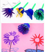 Sponge painting brush childrens painting brush diy art early education kindergarten graffiti tool rotating painting 4 sets