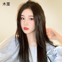 Muli wig womens full headgear Xia Quan real hair needle lace simulation scalp middle part black long straight full headgear