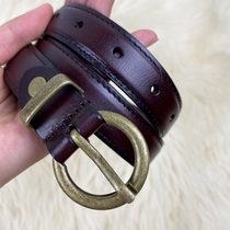  Self-retention recommended high-end Italian first layer cowhide leather retro square buckle youth belt wild casual belt